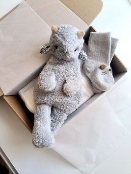 Подарунковий набір з пледом та шкарпетками grey set co фото